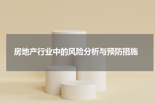  房地产行业中的风险分析与预防措施